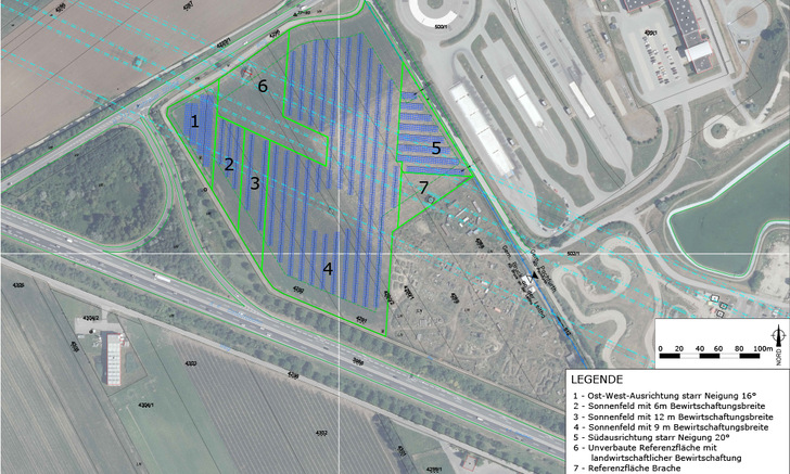 Die Pilotanlage Sonnenfeld soll die Entwicklung der Agri-PV voranbringen. - © EWS Sonnenfeld
