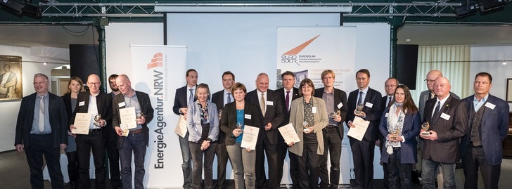 Im Bild sind die Preisträger des Deutschen Solarpreises 2015 zu sehen. - © Eurosolar e.V.
