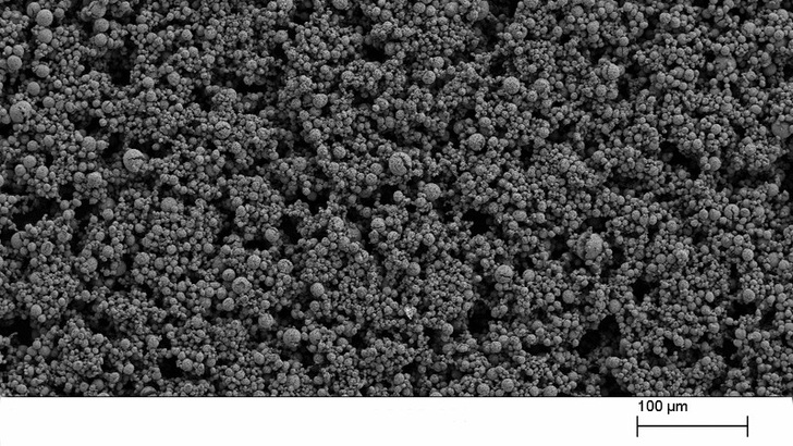 Unter dem Rastermikroskop ist die Nanostruktur der Nickelelektrode gut zu erkennen. - © ZSW
