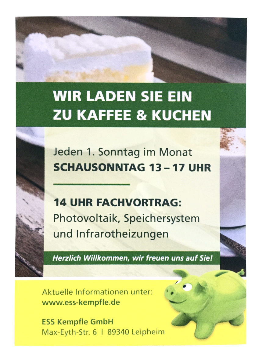 Solaranlagen verkaufen, bei Kaffee und Kuchen – und das mitten in Schwaben.