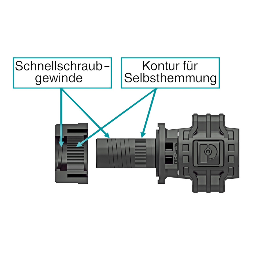 Die Kontur für die Selbsthemmung sorgt für langfristigen Festsitz der Verbindung.