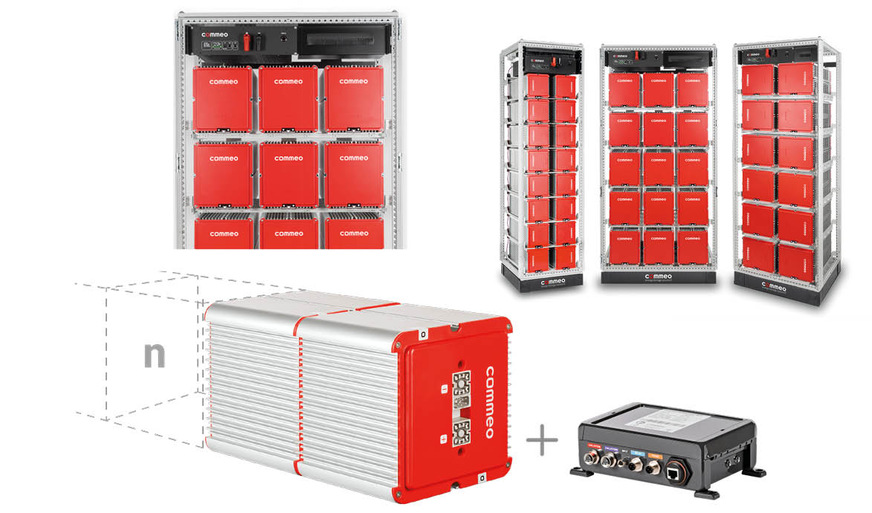 Gewerbespeicher aus dem Baukasten: Das Commeo-System reicht von 20 Kilowattstunden bis zwei Megawattstunden.