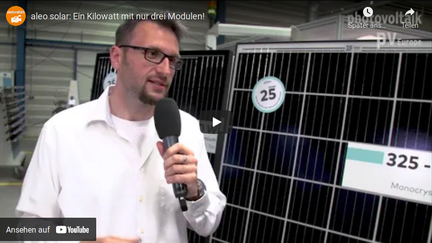 Im Video zeigt Aleo Solar die neuen Hochleistungsmodule.
