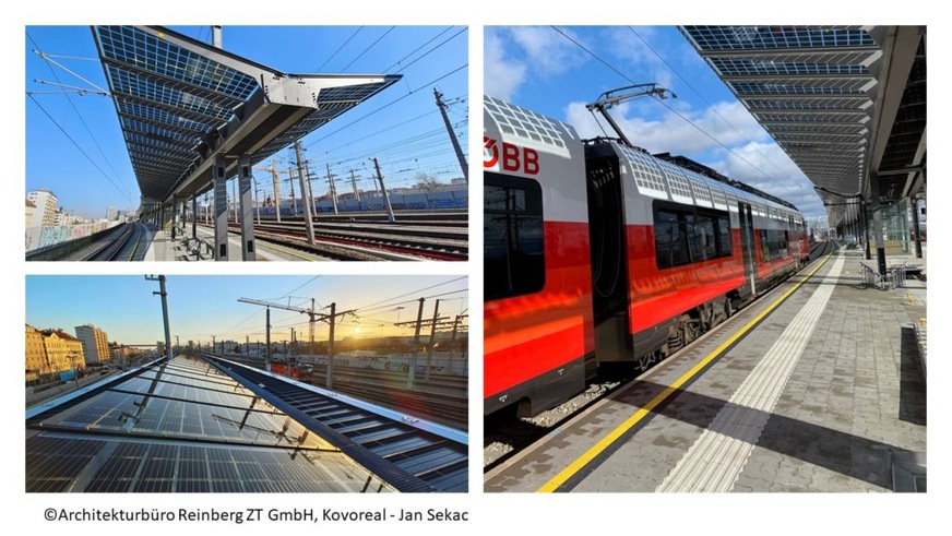 Die Lösung für die Solarüberdachung von Bahnsteigen hat das Architekturbüro Reinberg zusammen mit dem AIT entwickelt.