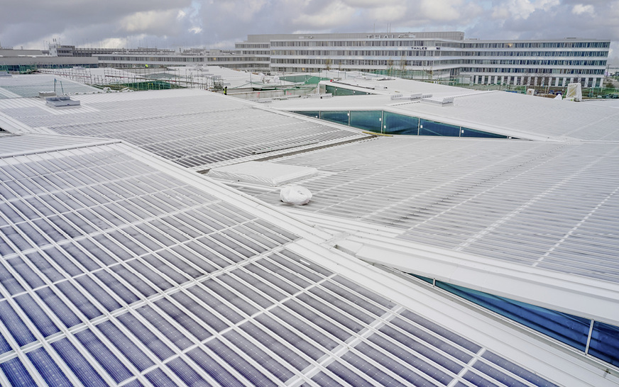 Imposantes Solardach der Firma Trumpf in Ditzingen.