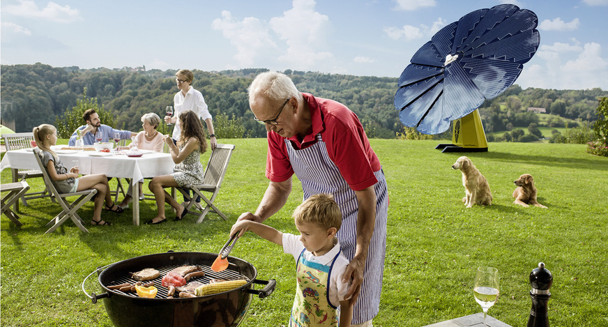 Das clevere Design der Solarblume hat auch eine pädagogische Komponente für Kinder.