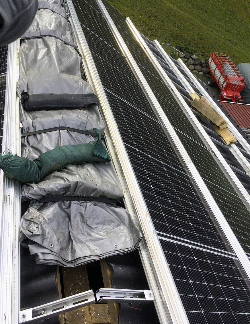 Anbindung der Solaranlage am First.