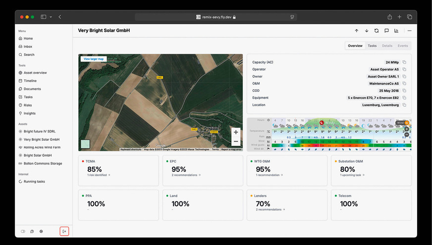 Aevy reichte seine KI-gestützte Webplattform zur Verwaltung von Solarparks ein.