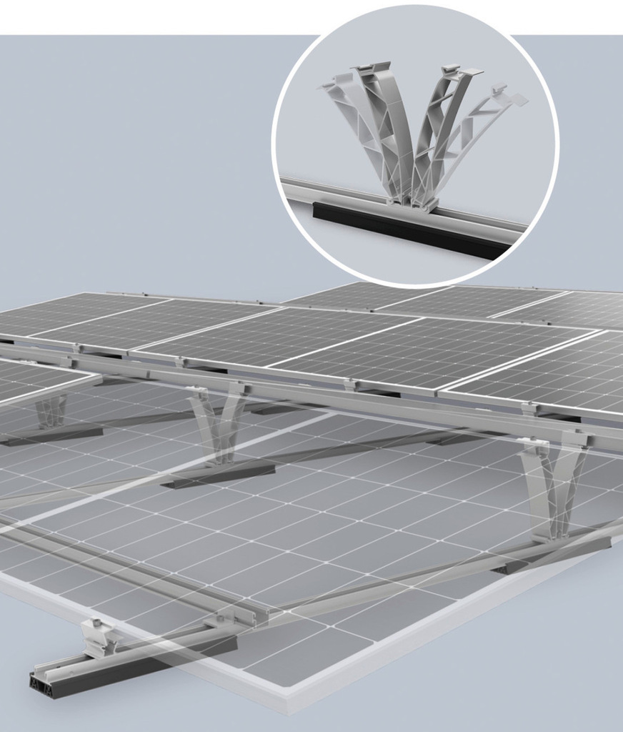 Das Flachdachsystem Xpress LS wurde für große Module entwickelt.