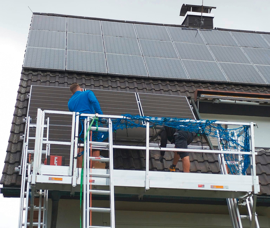 Erweiterung der Bestandsanlage auf einem Privathaus.