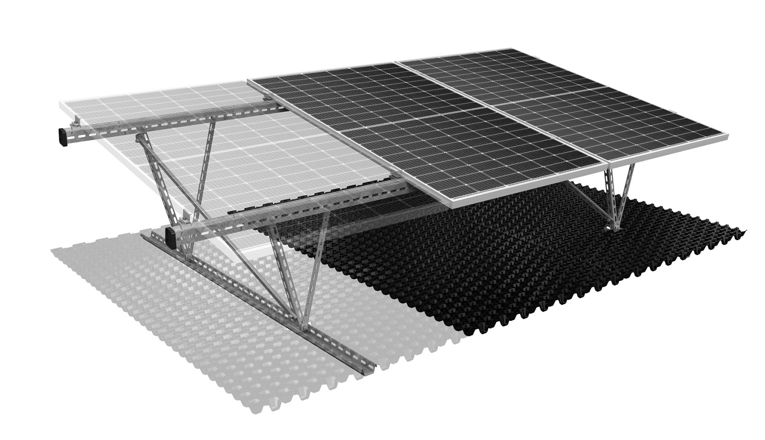 Neue Unterkonstruktion für PV-Anlagen auf Dachbegrünungen: besonders leicht und kostengünstig