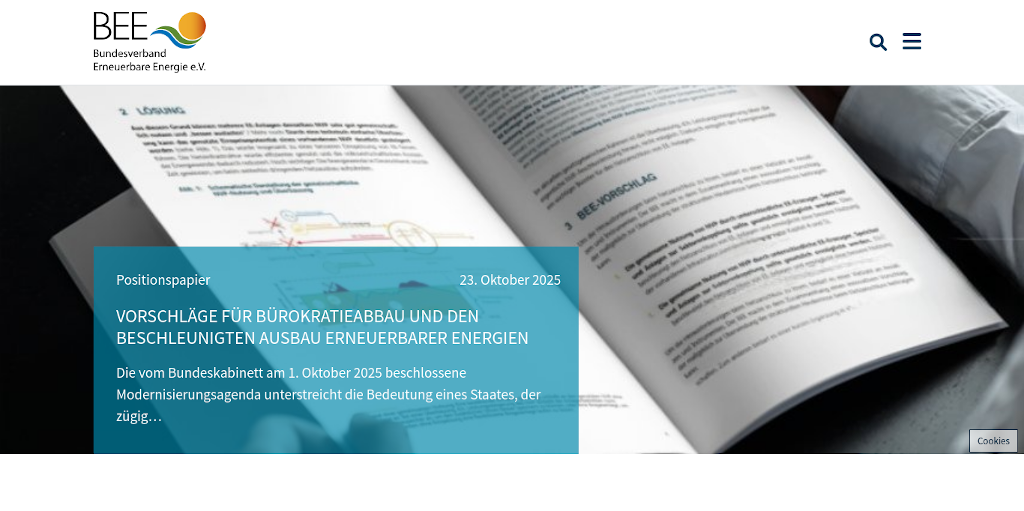 BEE veröffentlicht Vorschläge für weniger Bürokratie und schnelle Genehmigungen