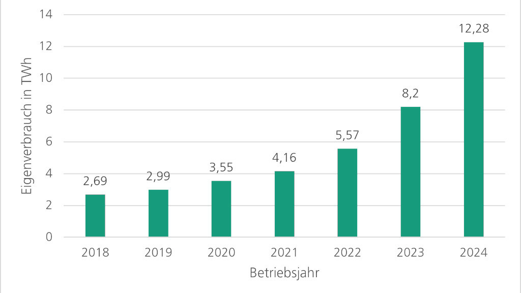 Eigenverbrauch von Solarstrom steigt in Deutschland stark an