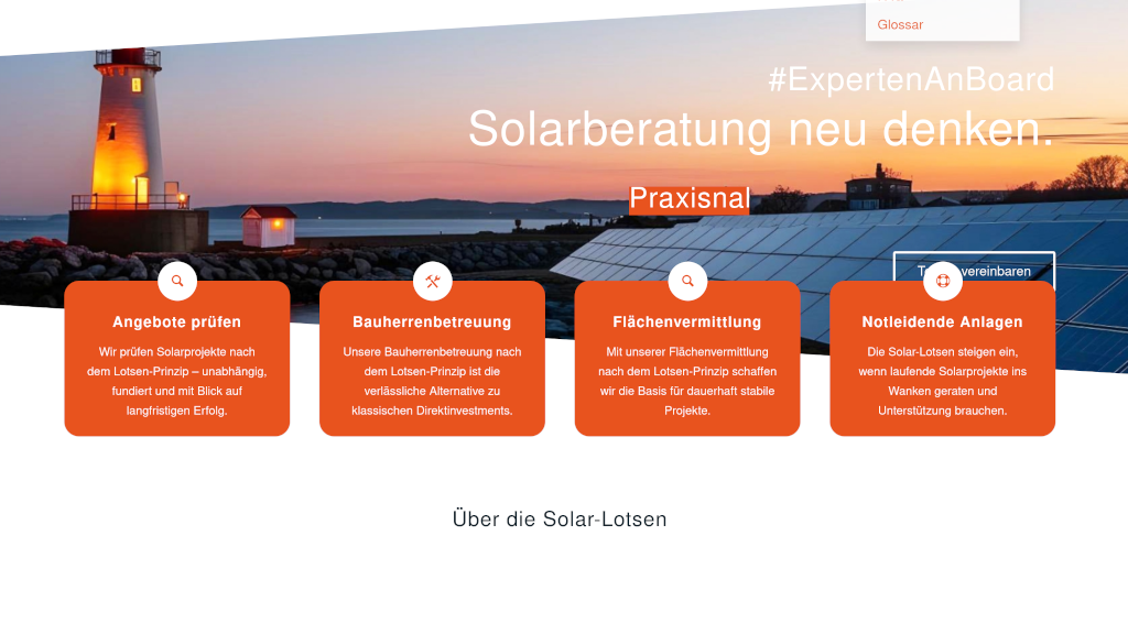 Solar-Lotsen bieten Hilfe bei Mängeln und Problemen
