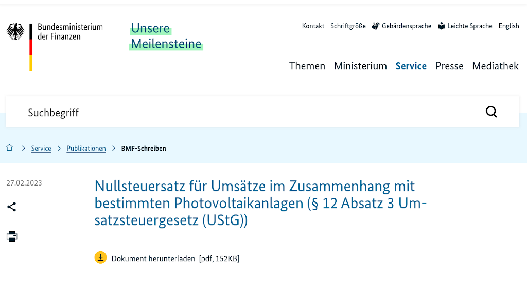 Finanzämter präzisieren Mehrwertsteuersatz von null Prozent