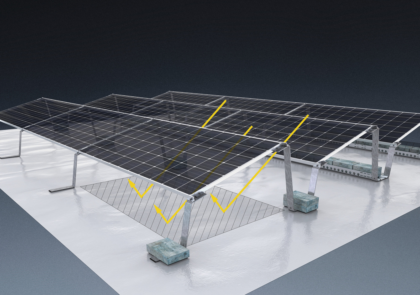Aerocompact: Flachdachsystem für bifaziale Module