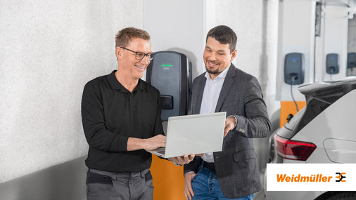 Das Weidmüller-Lastmanagement SMARTcharge ermöglicht ein dynamisches Lastmanagement mit PV-Integration für mehrere Ladepunkte - © Weidmüller