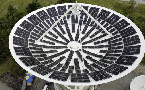 Rund 110.000 Kilowattstunden erzeugt 
die Solarschüssel pro Jahr. - © Foto: CKW, Philipp Schmidli
