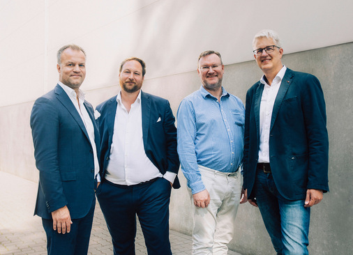 Das Managementteam (von links): Øystein Kjæreng (CEO), Kilian Hoffmann (CCO), Kent Thoresen (CTO) und Mathias Ressel (CFO). - © Foto: Tesvolt Ocean