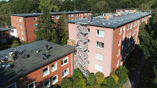 Die Dächer im Hamburger Stadtteil Ohlsdorf wurden optimal ausgenutzt.