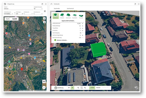 Die Dachflächen werden dreidimensional erfasst.