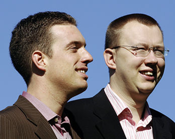 <p>
Benjamin Fritz (links) und David Muggli gründeten Priogo vor fünf Jahren.
</p>