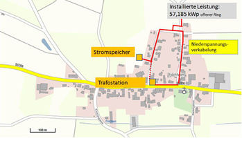 
Ortsplan mit Stromspeicher.
