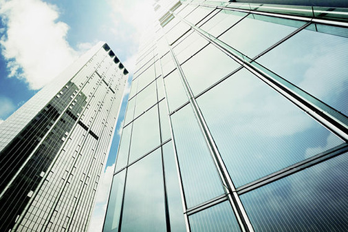 
So könnte eine Fassade mit organischen Solarzellen aussehen. 
