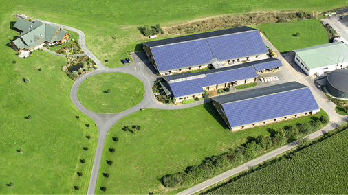 
Photovoltaikanlagen auf den Dächern eines landwirtschaftlichen Betriebs in Rauschenberg. Sie leisten zusammen rund 300 Kilowatt. Die Bauern sind für Stiens Solartechnik sehr wichtige Kunden.
