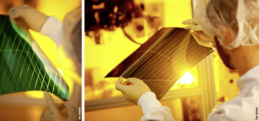<p>
Die organischen Solarfolien haben gegenüber den kristallinen und Dünnschichtmodulen mehrere Vorteile. Sie sind flexibel und können auch transparent hergestellt werden. 
</p>