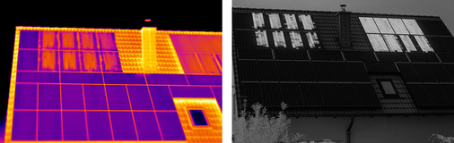 <p>
</p>

<p>
Mit der Elektrolumineszenz (rechts) ist die PID deutlicher zu erkennen als mit der Thermografie (links).
</p> - © Fotos: Photovoltaikbüro Ternus & Diehl

