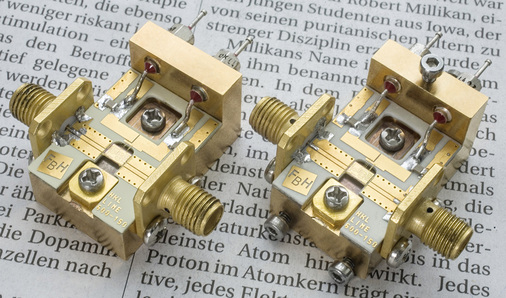 <p>
Neuartige Leistungstransistoren aus Galliumnitrid, entwickelt am Ferdinand-Braun-Institut in Berlin.
</p>

<p>
</p> - © Foto: FBH

