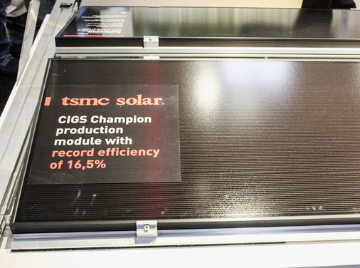 



TSMC präsentierte in München einen Spitzenwirkungsgrad von 16,5 Prozent.
