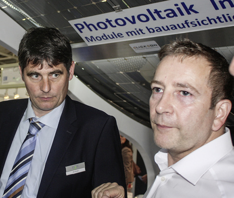 
Unterm luftigen Carport: Alexander Koller (rechts), Geschäftsführer von Clickcon, begrüßte unsere Leser. 
