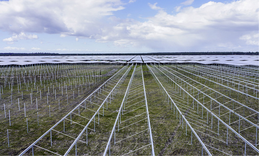 <p>
</p>

<p>
Der Bau eines Solarparks ist Akkordarbeit. Da bleibt keine Zeit für komplizierte Konstruktionen.
</p> - © Foto: Krinner Schraubfundamente

