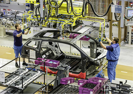 
Montage des I-3 im Leipziger Werk von BMW.
