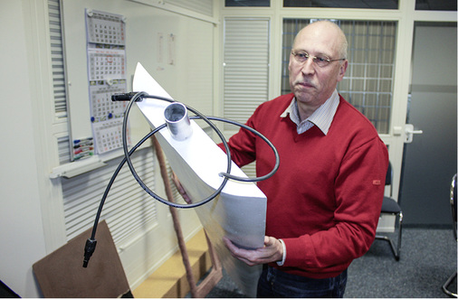 
Solarmodul mit Wärmetauscher (luftgeführt), gleichsam eine Entwicklung von GSS in Korbußen.
