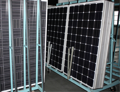 
Im Lager stehen die verschiedensten Modultypen bereit für den Versand zum Kunden.
