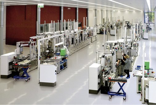 
Fertigung von Batterien für Hörgeräte in Ellwangen.
