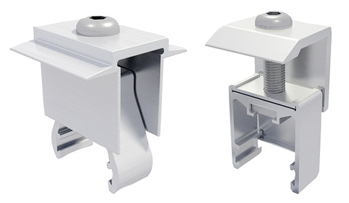 



Modulklemme für die schienenlose Montage auf Stehfalzdächern.
