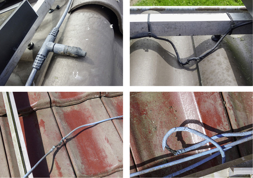 



Typische Schadensbilder an der Verkabelung: Überall liegen die Kabel blank, können Kurzschlüsse und damit Lichtbögen entstehen.
