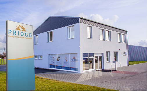 
Das neue Verwaltungsgebäude von Priogo: Im Hintergrund die ebenfalls neu gebaute Lagerhalle. 
