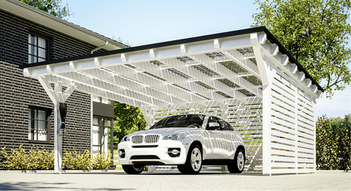 



Der Hersteller dieser Carports setzt ausschließlich auf ungerahmte Glas-Glas-Module von Solarwatt. Auch für Terrassen schafft dieses Konzept ästhetisch anspruchsvolle Lösungen.
