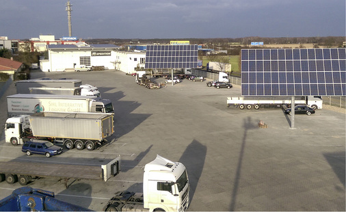 <p>
Die Kohlendioxidemissionen der Lkw-Flotte werden durch mit Ökostrom beladene Fahrzeuge künftig sinken.
</p>