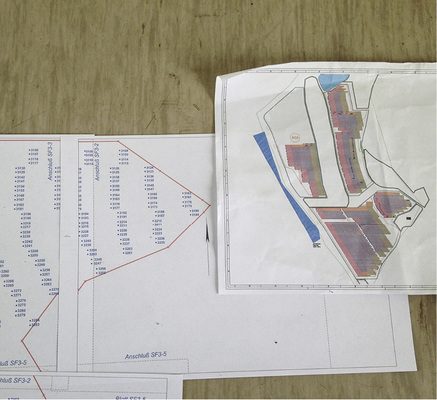
Die Planung im Vorfeld reicht bis zur konkreten Verteilung der Module auf dem Gelände.
