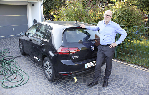 
Banane im Auspuff: Der E-Golf fährt ohne Emissionen.

