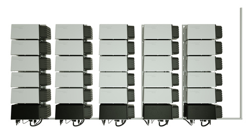 



Matrix für 55 Kilowattstunden Speicherkapazität und 20 Kilowatt Ladeleistung.
