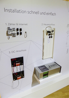 <p>
Die Sonnenbatterie ist einfach über den DC-Anschluss zu installieren.
</p>