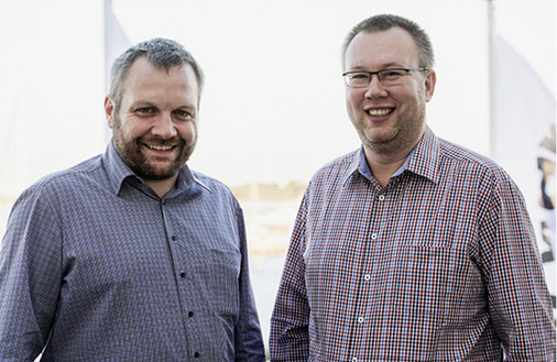 <p>
Sebastian Poensgen (links) und David Muggli sind die Köpfe von Priogo.
</p>
