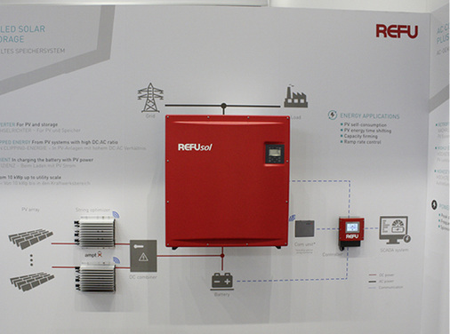 <p>

Refu zeigte in München sowohl DC- als auch AC-geführte Speichersysteme für den privaten und gewerblichen Kunden.
</p>

<p>
</p> - © Foto: HS

